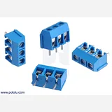 Screw Terminal Block: 3-Pin, 5 mm Pitch, Side Entry (4-Pack) - Image 1