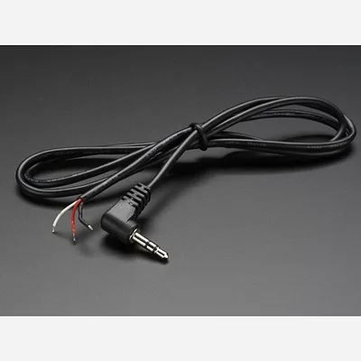 Right-Angle 3.5mm Stereo Plug to Pigtail Cable