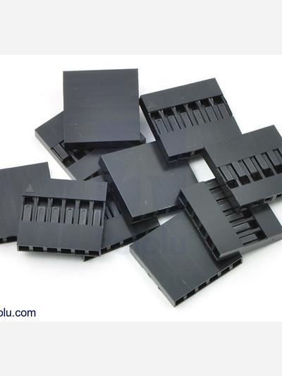 0.1 (2.54mm) Crimp Connector Housing: 1x6-Pin 10-Pack