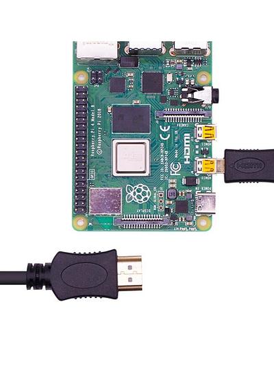 Micro-HDMI to HDMI cable for Raspberry Pi 4B