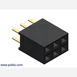 0.100" (2.54 mm) Female Header: 2x3-Pin, Straight - Image 1