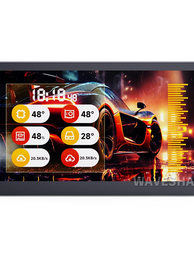 7 Inch USB Monitor, PC Case Secondary Screen / Desktop RGB Ambient Screen, IPS Panel, 800×480 / 1024×600 Resolution