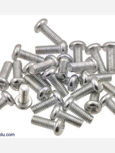 Machine Screw: M3, 8mm Length, Phillips (25-pack)