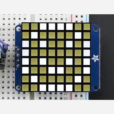Small 1.2 8x8 Bright Square LED Matrix + Backpack - White