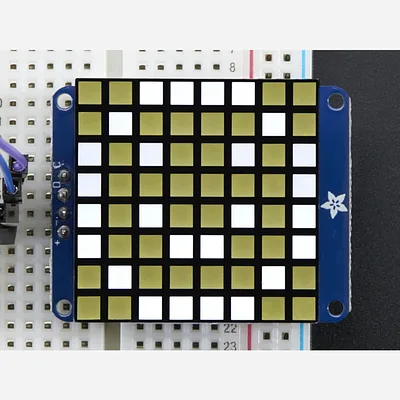 Small 1.2 8x8 Bright Square LED Matrix + Backpack - White
