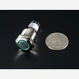 Rugged Metal On/Off Switch with Green LED Ring [16mm Green On/Off] - Image 3