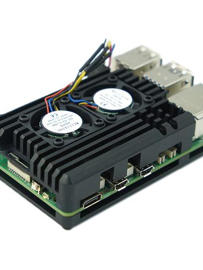 Dual Fans Metal Case for Raspberry Pi 5 Single Board Computer
