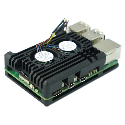 Dual Fans Metal Case for Raspberry Pi 5 Single Board Computer