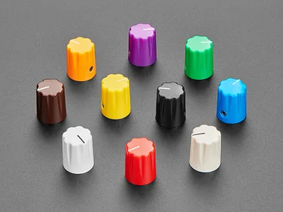Multi-Color Micro Potentiometer Knob -  Rainbow 10 pack