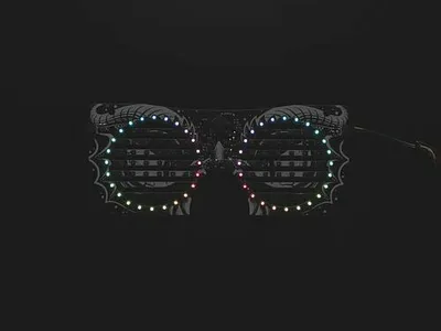 Adafruit LED Glasses Front Panel - 116 RGB LEDs with I2C Driver