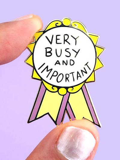 Very Busy and Important Award Lapel Pin