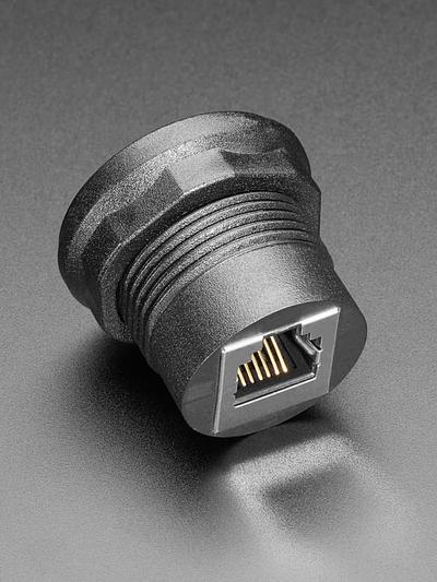 RJ-12 or RJ-11 Telephone Round Panel Mount Adapter Plug