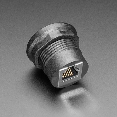 RJ-12 or RJ-11 Telephone Round Panel Mount Adapter Plug
