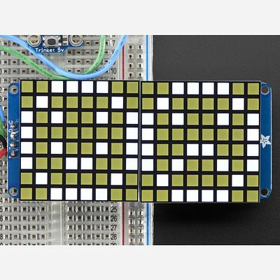 16x8 1.2 LED Matrix + Backpack - Ultra Bright Square White LEDs