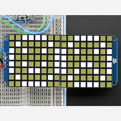 16x8 1.2 LED Matrix + Backpack - Ultra Bright Square White LEDs