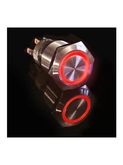 Metal illuminated pushbutton-Red Ring