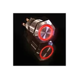 Metal illuminated pushbutton-Red Ring - Image 1