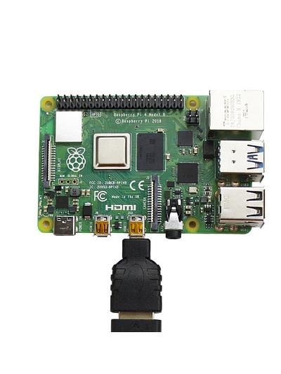 Micro-HDMI to HDMI adapter for Raspberry Pi 4B