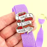 I Have A Fiction Addiction Lapel Pin - Image 1