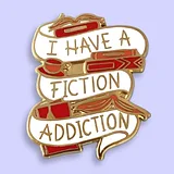 I Have A Fiction Addiction Lapel Pin - Image 3