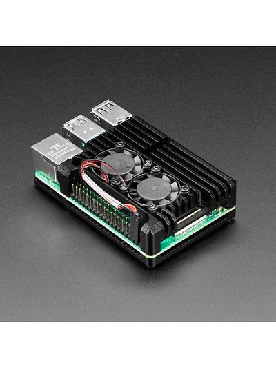 Aluminum Metal Heatsink Raspberry Pi 4 Case with Dual Fans