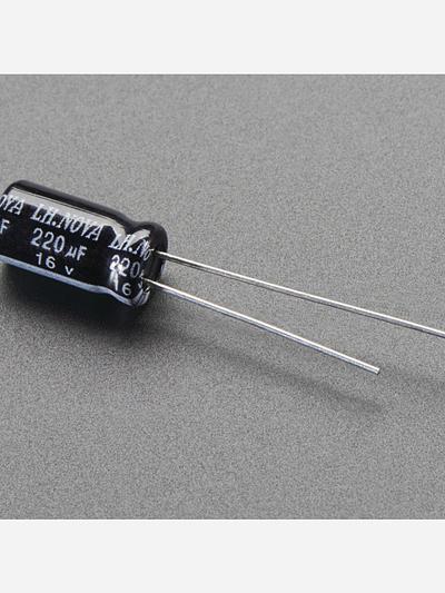 220uF 16V Electrolytic Capacitors - Pack of 10