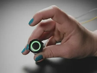 ChromaTek 19mm Rugged Latching Metal Pushbutton with NeoPixel