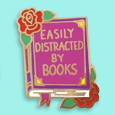 Easily Distracted By Books Lapel Pin