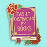 Easily Distracted By Books Lapel Pin - Image 1