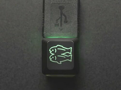 Etched Glow-Through Keycap with Glitch Logo