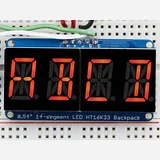 Quad Alphanumeric Display - 0.54 Digits w/ I2C Backpack - Red - Image 1
