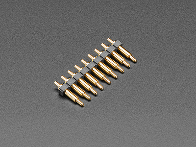 Through Hole Inline Pogo Pin Header - 9 Pins with 0.1" Spacing