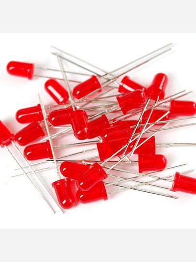 Diffused Red 5mm LED (25 pack)