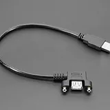 Panel Mount USB Cable - USB A Plug to USB A Right Angle Socket - Image 1