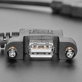Panel Mount USB Cable - USB A Plug to USB A Right Angle Socket - Image 2