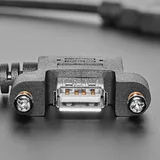 Panel Mount USB Cable - USB A Plug to USB A Right Angle Socket - Image 2