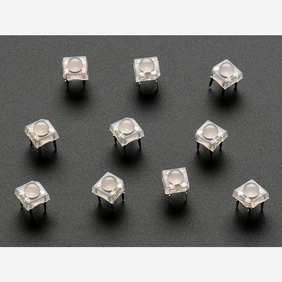 Diffused 'Piranha' Super-flux RGB (tri-color) LED (10 pack)