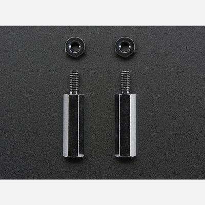 Brass M2.5 Standoffs 16mm tall - Black Plated - Pack of 2