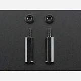 Brass M2.5 Standoffs 16mm tall - Black Plated - Pack of 2 - Image 1