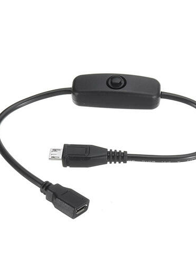 Micro B USB In-line Power Switch Cable (Female to Male)
