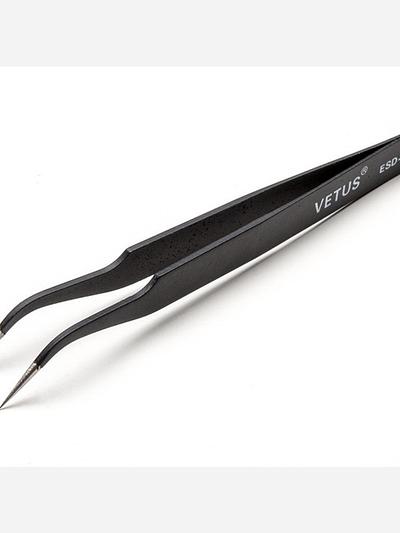 Fine tip curved tweezers - ESD safe [120mm]