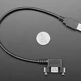 Panel Mount USB Cable - USB A Plug to USB A Right Angle Socket - Image 4