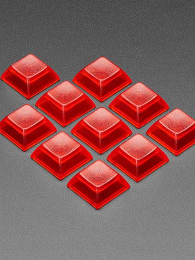 Translucent Red DSA Keycaps for MX Compatible Switches - 10 pack