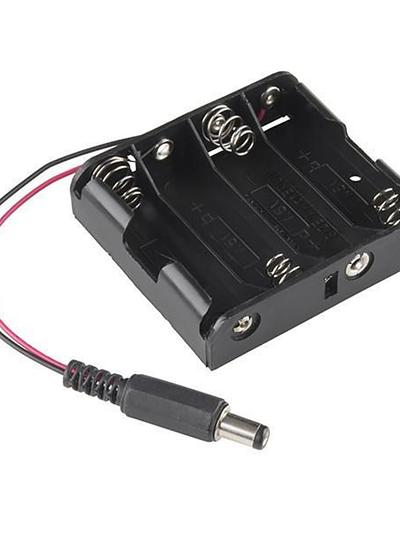 4xAA Battery Holder with DC connector
