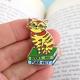 Books Are Purr-fect Cat Lapel Pin - Image 3