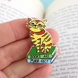 Books Are Purr-fect Cat Lapel Pin - Image 3