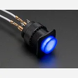 16mm Illuminated Pushbutton - Blue Latching On/Off Switch - Image 2