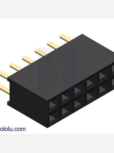 0.100 (2.54 mm) Female Header: 2x6-Pin, Straight