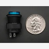 16mm Illuminated Pushbutton - Blue Latching On/Off Switch - Image 4