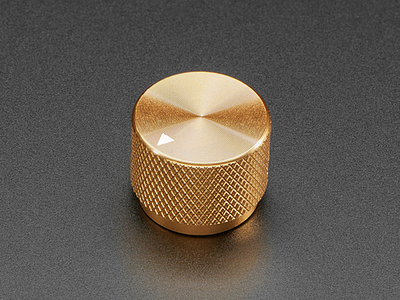 Anodized Aluminum Machined Knob - Gold - 20mm Diameter